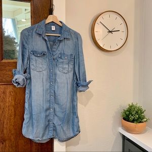 H&M &denim long button up top